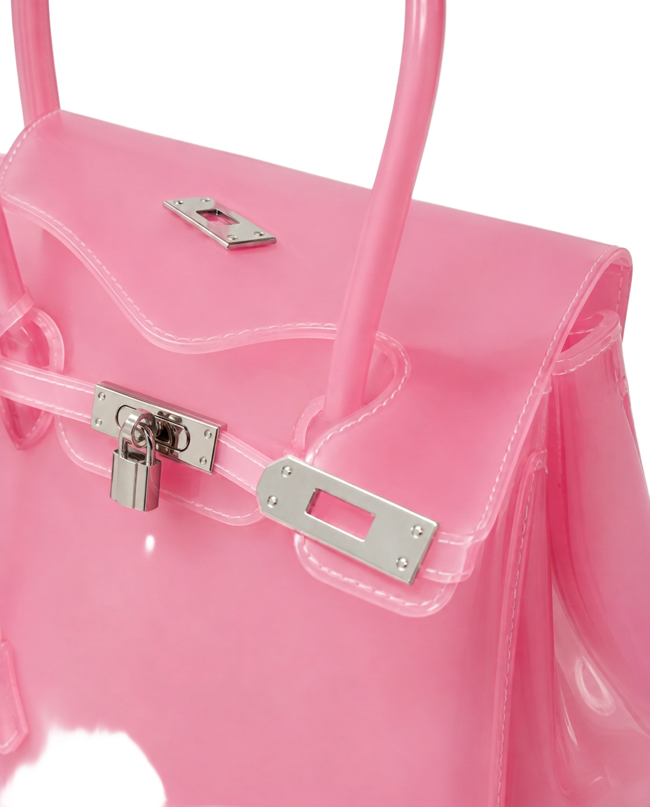 Bubblegum jelly Firkin handbag detail