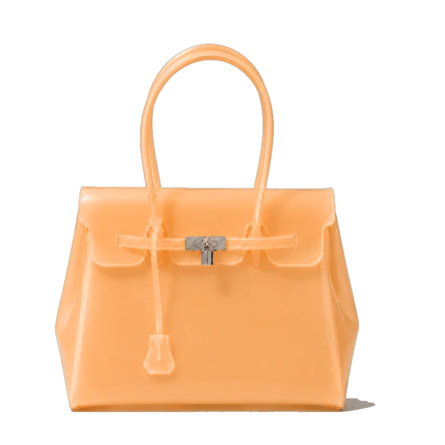 Tangerine jelly gloss bag handbag, 360° view